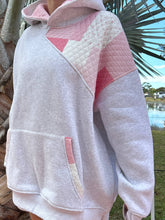 Load image into Gallery viewer, Pearl Grey Margo Quilted Patchwork Hoodie
