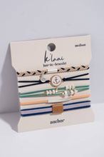 Load image into Gallery viewer, "Anchor" Nautical Colors with Anchor Charm Hair Tie Bracelets
