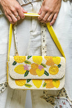 Load image into Gallery viewer, Beaded Lemon Pattern Flap Shoulder Bag
