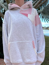 Load image into Gallery viewer, Pearl Grey Margo Quilted Patchwork Hoodie
