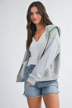 Load image into Gallery viewer, 5189HK Striped Zip Hoodie
