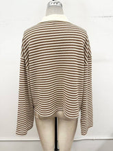 Load image into Gallery viewer, Striped Collared Knit Lounge Pant  Set
