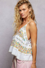 Load image into Gallery viewer, A-body Flared Fit Double Gauze Floral Embroidery Sleeveless
