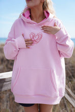 Load image into Gallery viewer, Bubblegum Pink Ocean Heart Stitched Hoodie
