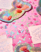 Load image into Gallery viewer, Penis Confetti - 200 pc pink + holographic confetti, Bachelorette Party
