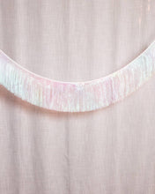 Load image into Gallery viewer, White Iridescent Fringe Banner | 5 ft, Party Decor
