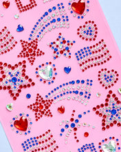 Load image into Gallery viewer, USA Face Gems | patriotic, fourth july, festival, americana
