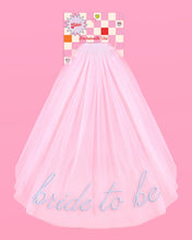 Load image into Gallery viewer, Bride to Be Blue Embroidered Veil | Bachelorette Bridal Show
