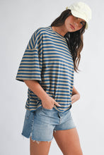 Load image into Gallery viewer, 8649HN Oversized Stripe Boyfriend Tee
