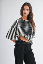Load image into Gallery viewer, 8649HN Oversized Stripe Boyfriend Tee
