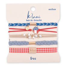 Load image into Gallery viewer, "Free" Patriotic Hair Tie Bracelets
