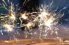 Load image into Gallery viewer, Mini 4" Gold Star Sparkler Wands - 4th of July - Tube of 4
