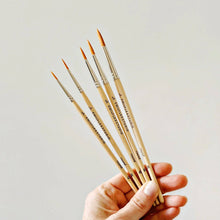 Load image into Gallery viewer, Watercolor paintbrush set of five wood brushes
