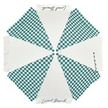 Load image into Gallery viewer, Green/Blue Checker Mix Beach Umbrella

