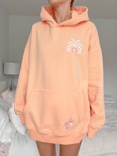 Load image into Gallery viewer, Sherbet Orange Tropical Palms Hoodie
