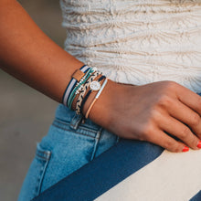 Load image into Gallery viewer, "Anchor" Nautical Colors with Anchor Charm Hair Tie Bracelets
