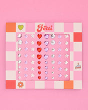 Load image into Gallery viewer, Purple and Red Heart and Star Face Gems | Bachelorette Party
