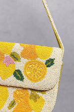 Load image into Gallery viewer, Beaded Lemon Pattern Flap Shoulder Bag

