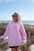 Load image into Gallery viewer, Bubblegum Pink Ocean Heart Stitched Hoodie
