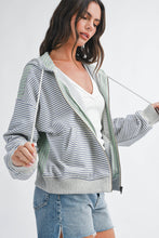 Load image into Gallery viewer, 5189HK Striped Zip Hoodie
