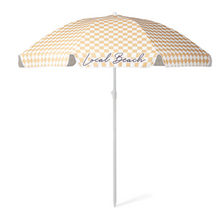 Load image into Gallery viewer, Local Beach Golden Checker Beach Umbrella
