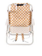 Load image into Gallery viewer, Local Beach Checker Reclining Backpack Beach Chair - Golden
