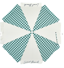 Load image into Gallery viewer, Local Beach Green/Blue Checker Mix Beach Umbrella
