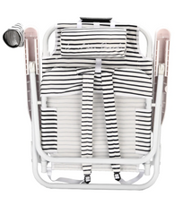 Load image into Gallery viewer, Local Beach Brush Stripe Reclining Backpack Chair - Black
