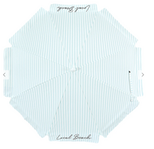 Load image into Gallery viewer, Local Beach Pastel Blue Brush Stripe Beach Umbrella
