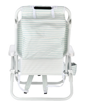 Load image into Gallery viewer, Local Beach Brush Stripe Reclining Backpack Chair - Pastel Blue
