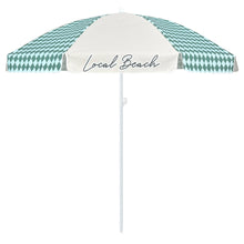 Load image into Gallery viewer, Green/Blue Checker Mix Beach Umbrella
