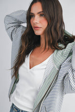 Load image into Gallery viewer, 5189HK Striped Zip Hoodie
