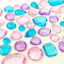 Load image into Gallery viewer, Wrapables Acrylic Self Adhesive Crystal Gem Stickers, Purple/Pink/Blue (2pk)
