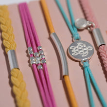 Load image into Gallery viewer, "Embrace" Bright Pastels with Silver Sea Turtle Charm Hair Tie Bracelets
