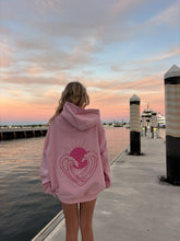Load image into Gallery viewer, Bubblegum Pink Ocean Heart Stitched Hoodie
