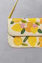 Load image into Gallery viewer, Beaded Lemon Pattern Flap Shoulder Bag
