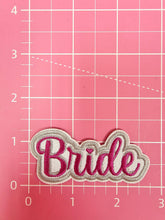 Load image into Gallery viewer, 'Bride' Pink Embroidery Iron On Patch
