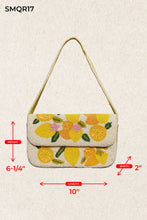 Load image into Gallery viewer, Beaded Lemon Pattern Flap Shoulder Bag
