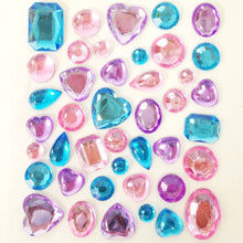 Load image into Gallery viewer, Wrapables Acrylic Self Adhesive Crystal Gem Stickers, Purple/Pink/Blue (2pk)
