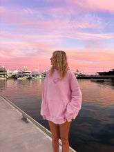 Load image into Gallery viewer, Bubblegum Pink Ocean Heart Stitched Hoodie
