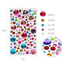 Load image into Gallery viewer, Wrapables 327pcs Acrylic Self Adhesive Crystal Rhinestone Gem Stickers, DIY, Arts &amp; Crafts Supplies (3 sheets), Dots
