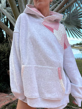 Load image into Gallery viewer, Pearl Grey Margo Quilted Patchwork Hoodie
