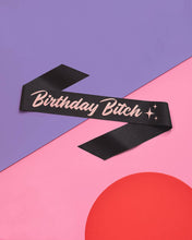 Load image into Gallery viewer, Birthday Party Black Glitter Sash, Rose Gold,Bday Gift
