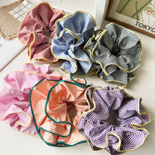 Load image into Gallery viewer, NICHE RETRO PLAID RUFFLED HAIR RING HAIR ROPE_CWAHA1352
