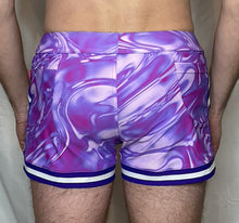 Load image into Gallery viewer, CTS PURPLE WATERMARBLE SWIM TO GYM SHORT- PURPLE

