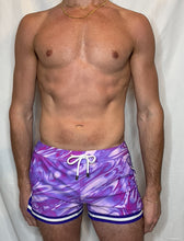 Load image into Gallery viewer, CTS PURPLE WATERMARBLE SWIM TO GYM SHORT- PURPLE
