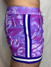 Load image into Gallery viewer, CTS PURPLE WATERMARBLE SWIM TO GYM SHORT- PURPLE
