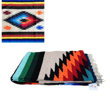 Load image into Gallery viewer, Aztec Mexican Diamond Blanket | Beige Tan Khaki Throw
