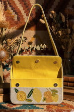 Load image into Gallery viewer, Beaded Lemon Pattern Flap Shoulder Bag
