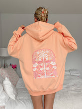 Load image into Gallery viewer, Sherbet Orange Tropical Palms Hoodie
